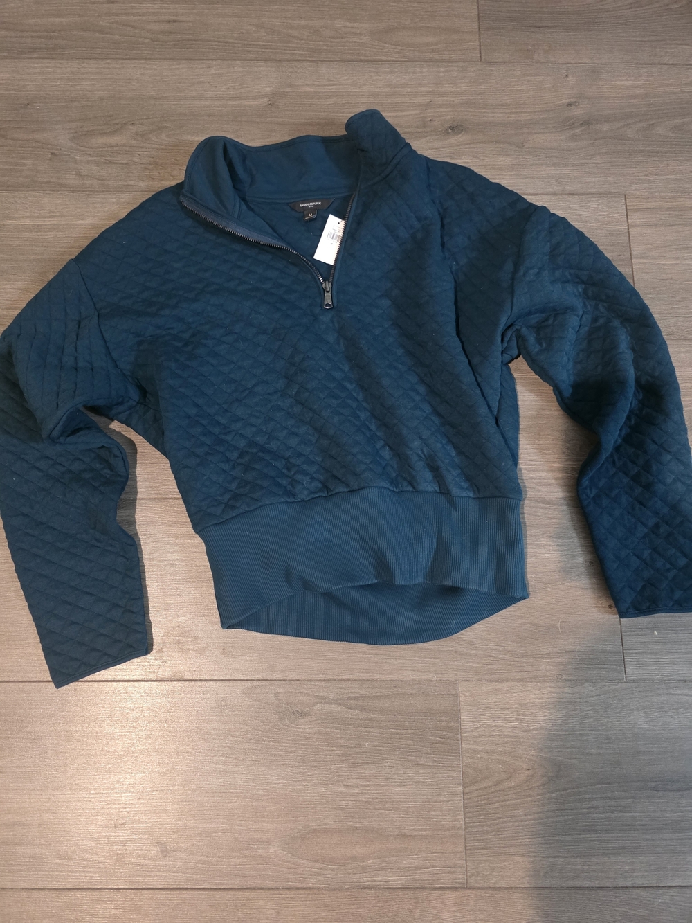 Banana Republic Quilted Half-Zip Pullover - Teal
